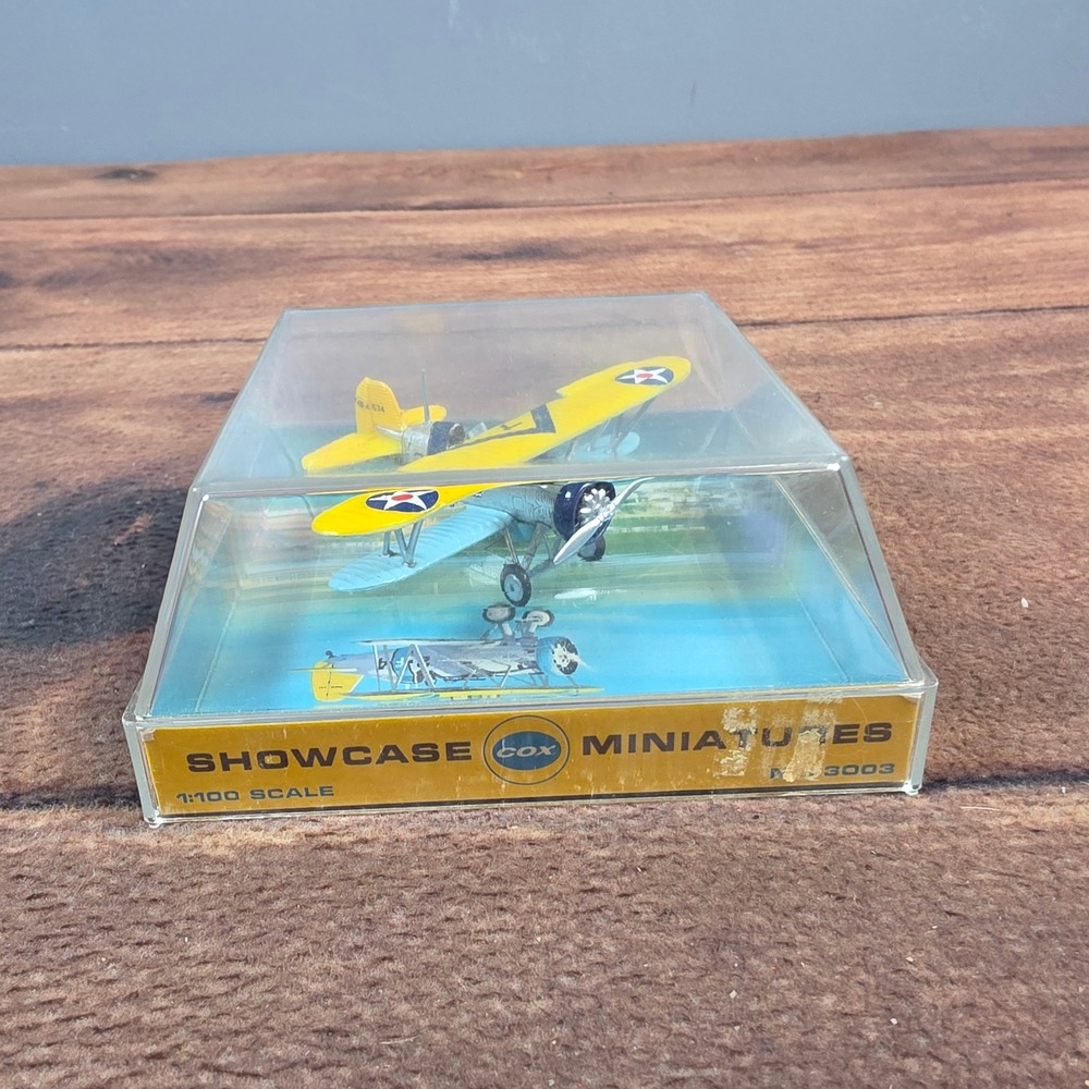 Cox Boeing F4B-4 Airplane 1:100 Yellow Good Vintage Showcase Miniatures 3003